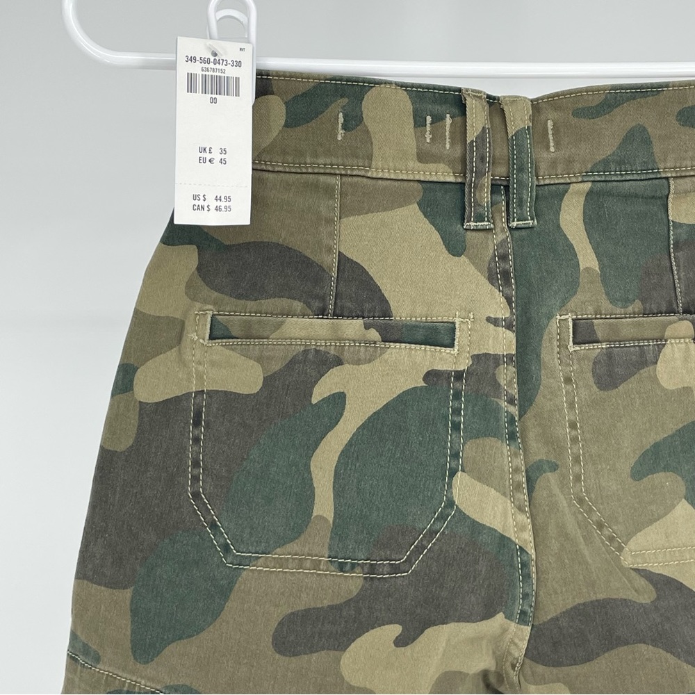 HOLLISTER NWT ULTRA HIGH RISE GREEN CAMO TWILL MOM DENIM SHORTS 00 - Picture 7 of 10